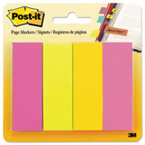 Page Flag Markers, Assorted Brights, 50 Strips/pad, 4 Pads/pack