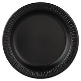 Quiet Classic Laminated Foam Dinnerware, Plate, 9" Dia, Black, 125/pk, 4 Pks/ctn