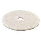 Natural White Burnishing Floor Pads, 20" Diameter, 5/carton