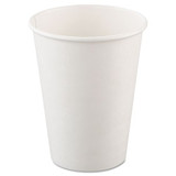 Single-sided Poly Paper Hot Cups, 12oz, White, 50/bag, 20 Bags/carton
