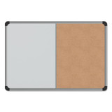 Cork/dry Erase Board, Melamine, 24 X 18, Black/gray Aluminum/plastic Frame