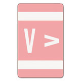 Alphaz Color-coded Second Letter Alphabetical Labels, V, 1 X 1.63, Pink, 10/sheet, 10 Sheets/pack