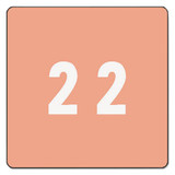 Numerical End Tab File Folder Labels, 2, 1.5 X 1.5, Pink, 250/roll