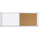 Combo Cubicle Workstation Dry Erase/cork Board, 36x18, Silver Frame