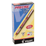 Precise V7 Stick Roller Ball Pen, Fine 0.7mm, Red Ink/barrel, Dozen