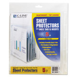 Sheet Protectors With Index Tabs, Heavy, Clear Tabs, 2", 11 X 8 1/2, 5/st