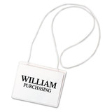 Name Badge Kits, Top Load, 4 X 3, Clear, Elastic Cord, 50/box
