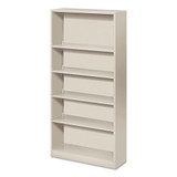 Metal Bookcase, Five-shelf, 34-1/2w X 12-5/8d X 71h, Light Gray