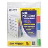 Sheet Protectors With Index Tabs, Assorted Color Tabs, 2", 11 X 8 1/2, 5/st