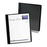 Extra-wide Clear Front Report Covers, Letter Size, Black, 25/box