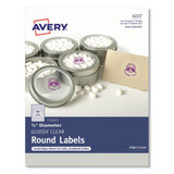 Printable Self-adhesive Permanent Id Labels W/sure Feed, 3/4" Dia, Clear, 400/pk