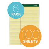 Double Docket Ruled Pads, Pitman Rule, 8.5 X 11.75, Canary, 100 Sheets, 6/pack