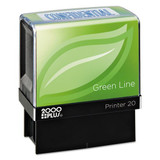 Green Line Message Stamp, Paid, 1 1/2 X 9/16, Red