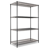 Nsf Certified Industrial 4-shelf Wire Shelving Kit, 48w X 24d X 72h, Silver