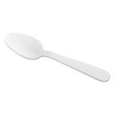 Wrapped Cutlery, 6" Teaspoon, Heavyweight, Polypropylene, White, 1,000/carton