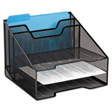 Mesh Tray Sorter Combo, 5 Sections, Letter Size Files, 12.5" X 11.5" X 9.5", Black