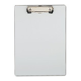 Plastic Brushed Aluminum Clipboard, Portrait, 1/2" Capacity, 8 1/2 X 11