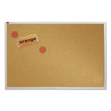 Natural Cork Bulletin Board, 96 X 48, Anodized Aluminum Frame