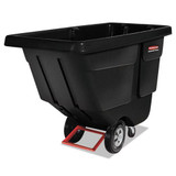 Rotomolded Tilt Truck, Rectangular, Plastic, 0.5 Cu Yd, 850 Lb Capacity, Black