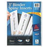 Binder Spine Inserts, 3" Spine Width, 3 Inserts/sheet, 5 Sheets/pack