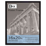 Flat Face Wood Poster Frame, Clear Plastic Window, 16 X 20, Black Border