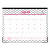 Dabney Lee Ollie Academic Year Desk Pad, 22 X 17, Gray Chevron, 2020-2021