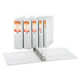 Treated Binder Clearvue Locking Round Ring Binder, 3 Rings, 1" Capacity, 11 X 8.5, White