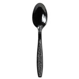 Guildware Heavyweight Plastic Teaspoons, Black, 1000/carton