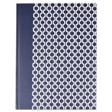 Casebound Hardcover Notebook, Wide/legal Rule, Blue/hex Pattern, 10.25 X 7.68, 150 Sheets