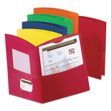 Contour Twin-pocket Reycled Paper Folders, 100-sheet Capacity, Assorted Colors