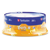 Dvd-r Discs, 4.7gb, 16x, Spindle, Matte Silver, 25/pack