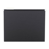 Colored Hanging File Folders, Letter Size, 1/5-cut Tab, Black, 25/box