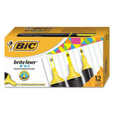 Brite Liner 3 'n 1 Highlighters, 3 'n 1 Chisel Tip, Yellow, Dozen