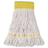 Super Loop Wet Mop Head, Cotton/synthetic Fiber, 5" Headband, Small Size, White, 12/carton