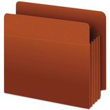Heavy-duty End Tab File Pockets, 5.25" Expansion, Legal Size, Red Fiber, 10/box