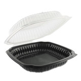 Culinary Classics Microwavable Container, 39 Oz, Clear/black, 100/carton