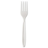 Individually Wrapped Reliance Medium Heavy Weight Cutlery, Fork, White, 1,000/carton