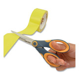 Non-stick Titanium Bonded Scissors, Pointed Tip, 7" Long, 3" Cut Length, Gray/yellow Straight Handle