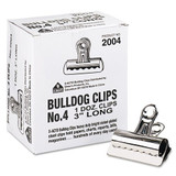 Bulldog Clips, Jumbo, Nickel-plated, 12/box