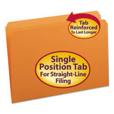 Reinforced Top Tab Colored File Folders, Straight Tab, Legal Size, Orange, 100/box