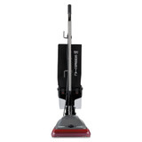 Tradition Upright Vacuum With Dust Cup, 5 Amp, 14 Lb, Gray/red