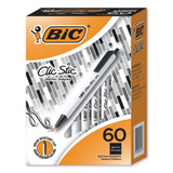 Clic Stic Retractable Ballpoint Pen, Medium 1.2 Mm, Black Ink, White Barrel, 60/pack
