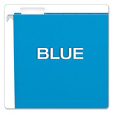 Colored Hanging Folders, Letter Size, 1/5-cut Tab, Blue, 25/box