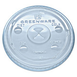 Greenware Cold Drink Lids, Fits 16-18, 24 Oz Cups, X-slot, Clear, 1000/carton