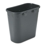 Paper Pitch Recycling Bin, Rectangular, Polyethylene, 1.75 Gal, Black