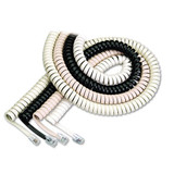 Coiled Phone Cord, Plug/plug, 12 Ft., Black
