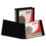 Speedy Spine Heavy-duty Time Saving Round Ring View Binder, 3 Rings, 1.5" Capacity, 11 X 8.5, Black