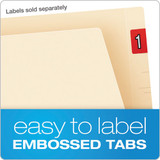 Manila End Tab Expansion Folders With One Fastener, 11-pt., 2-ply Straight Tabs, Letter Size, 50/box