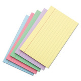 Index Cards, 5 X 8, Blue/salmon/green/cherry/canary, 100/pack