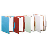 Pressboard Classification Folders, 2 Dividers, Letter Size, Earth Red, 10/box